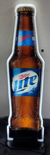 Vintage - Miller Lite Beer Bottle LED Stand-UP Lighted Sign - Promo Sign # 5569