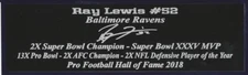Ray Lewis Nameplate Baltimore Ravens Autograph Photo Ball Helmet Jersey HOF 2018