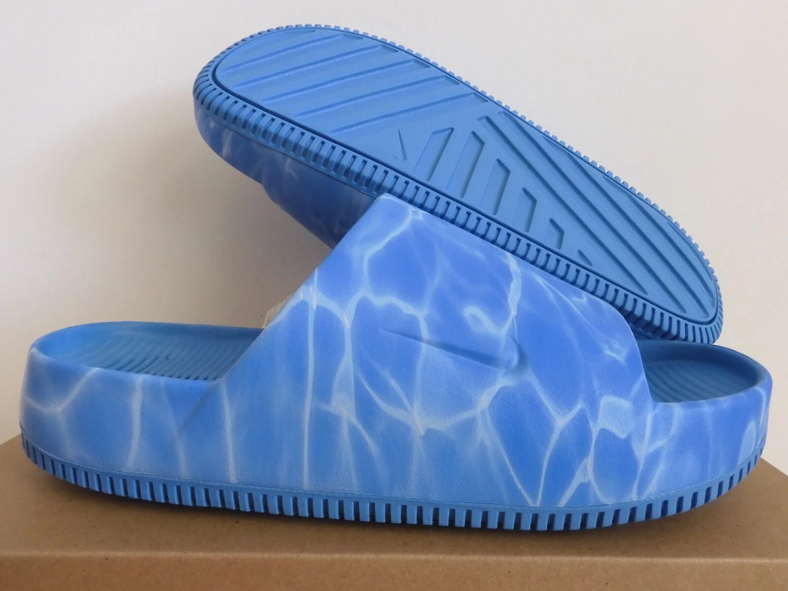 Nike Calm Slide Print Coast Blue Signal Blue taglia 10 [HQ1125 400]