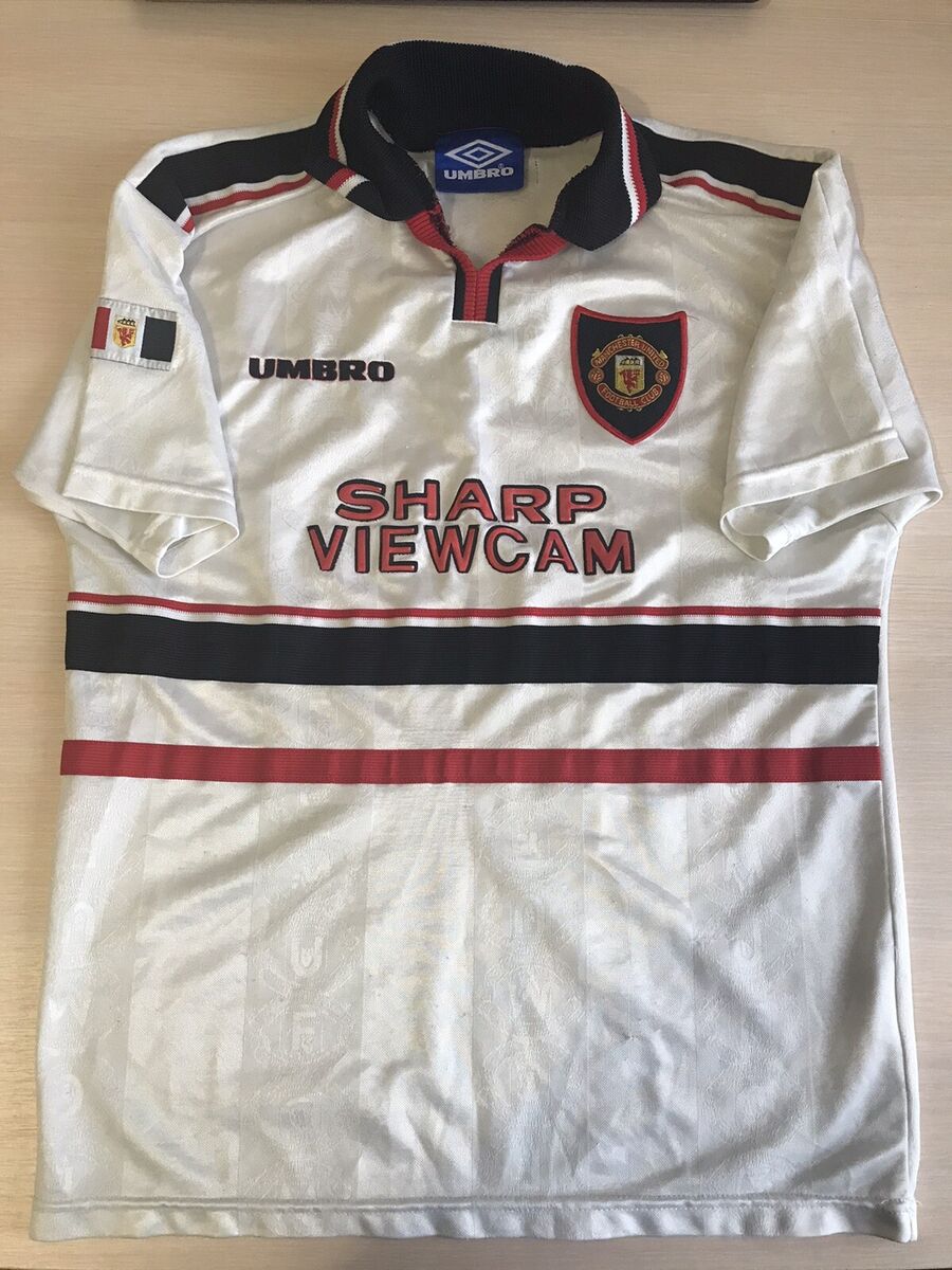 BOYS Manchester United 1997/1998/1999 Away Size 158 Umbro BOYS Manchester United 1997/1998/1999 Away Size 158 Umbro