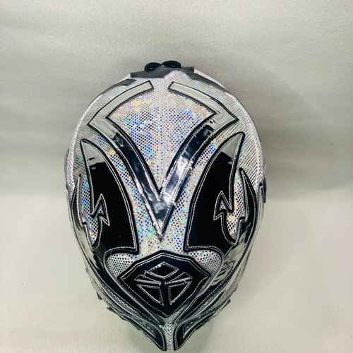 Costume Sombra Lotta Lucha Libre Maschera Luchador Mascara Argento Nero - Foto 7 di 8