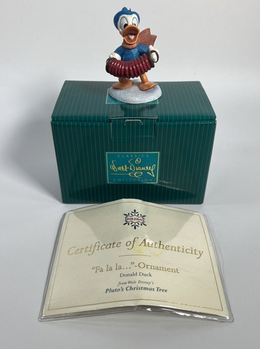 WDCC Disney Donald Duck Fa La La Pluto's Christmas Tree Ornament 2000 Box & COA