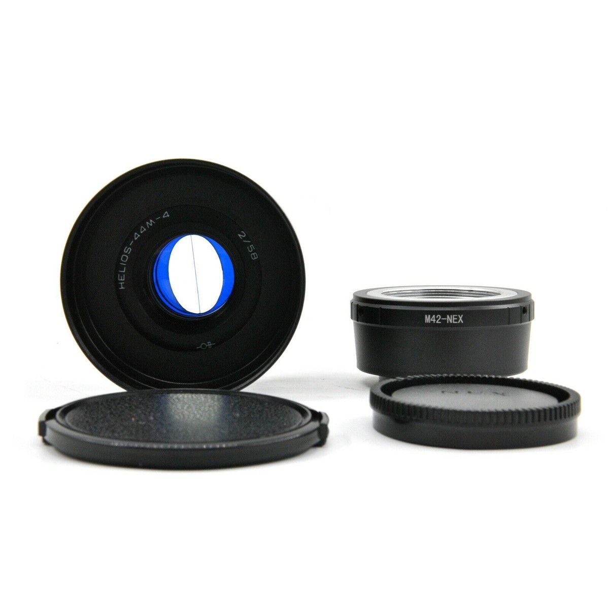 Helios-44M-4 58mm F2 Cine Mod Lens w/ Blue Anamorphic Bokeh & Blue