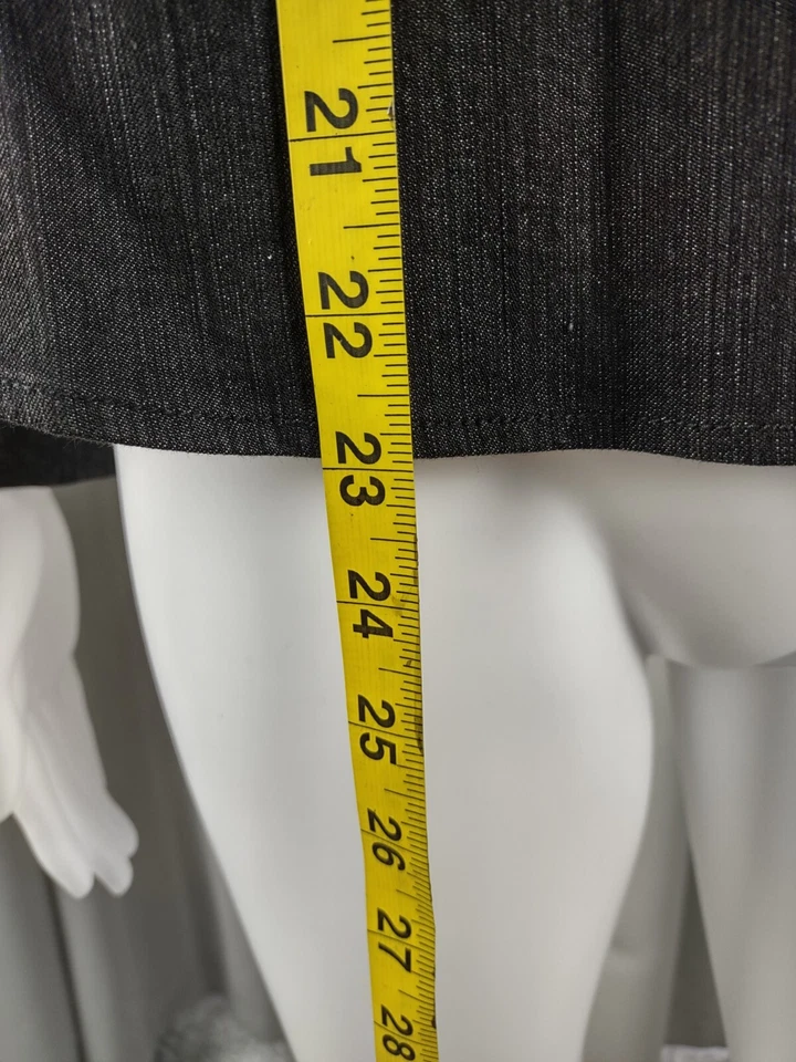 Chaqueta para mujer Doncaster gris look de mezclilla, mezcla de algodón estilo peplum, blazer talla 4 Foto 4 de 4