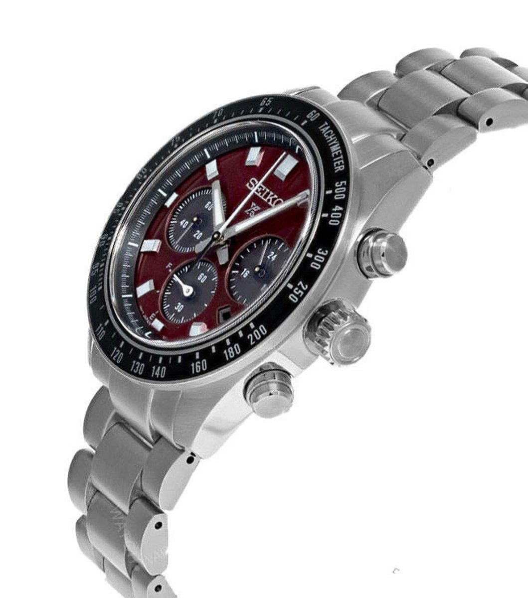 SEIKO Prospex Speedtimer Solar CHRONO 41.4MM Red Dial Men's