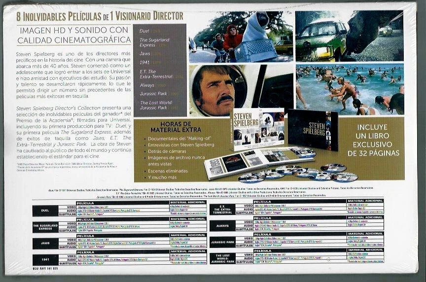 JAWS, DUEL, E.T., JURASSIC PARK 1 and 2 - NEW 8 BLU RAY SET, ENGLISH and SPANISH - Image 2 of 2
