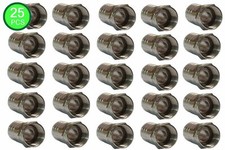 25 Lot RG6 F-Type Hex Crimp On Connector Coax Coaxial Cable Adapter TV Satellite