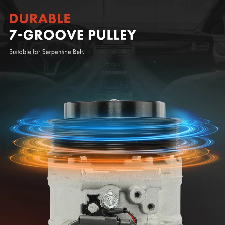 Compresor de aire acondicionado con polea de 7 ranuras para Porsche Panamera 2010-2016 94812601103 Foto 4 de 4