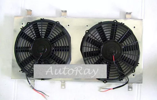 Aluminum Radiator Fan Shroud and Fans for Subaru WRX STI GDB GD8 02-07 04 05 06 - Picture 1 of 6