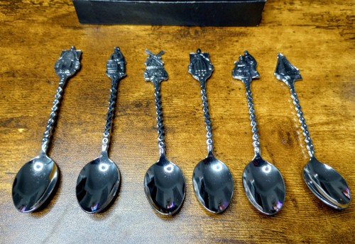 Set Of 6 Serving Teaspoons Made In Holland Vintage In Original Box - Picture 7 of 12