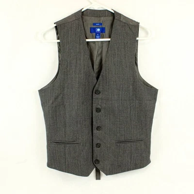 KO Egara Gilet De Costume En Laine Gris Coupe Slim Homme Petit - Photo 1/4