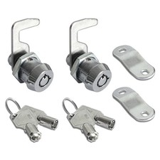 2 Pack Toolbox Lock 5/8" Tubular Cam Replacement Lock Hook Cam Keyed 4 Keys