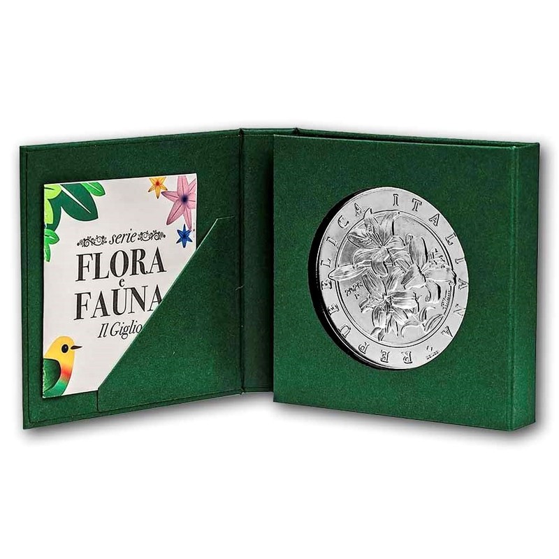 2026 Italy 10 oz Silver Flora and Fauna BU - The Lily w/ Box
