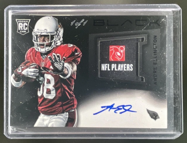 2013 Black Andre Ellington Rookie Materials Prime Laundry Tag NFLPA RC Auto #1/1
