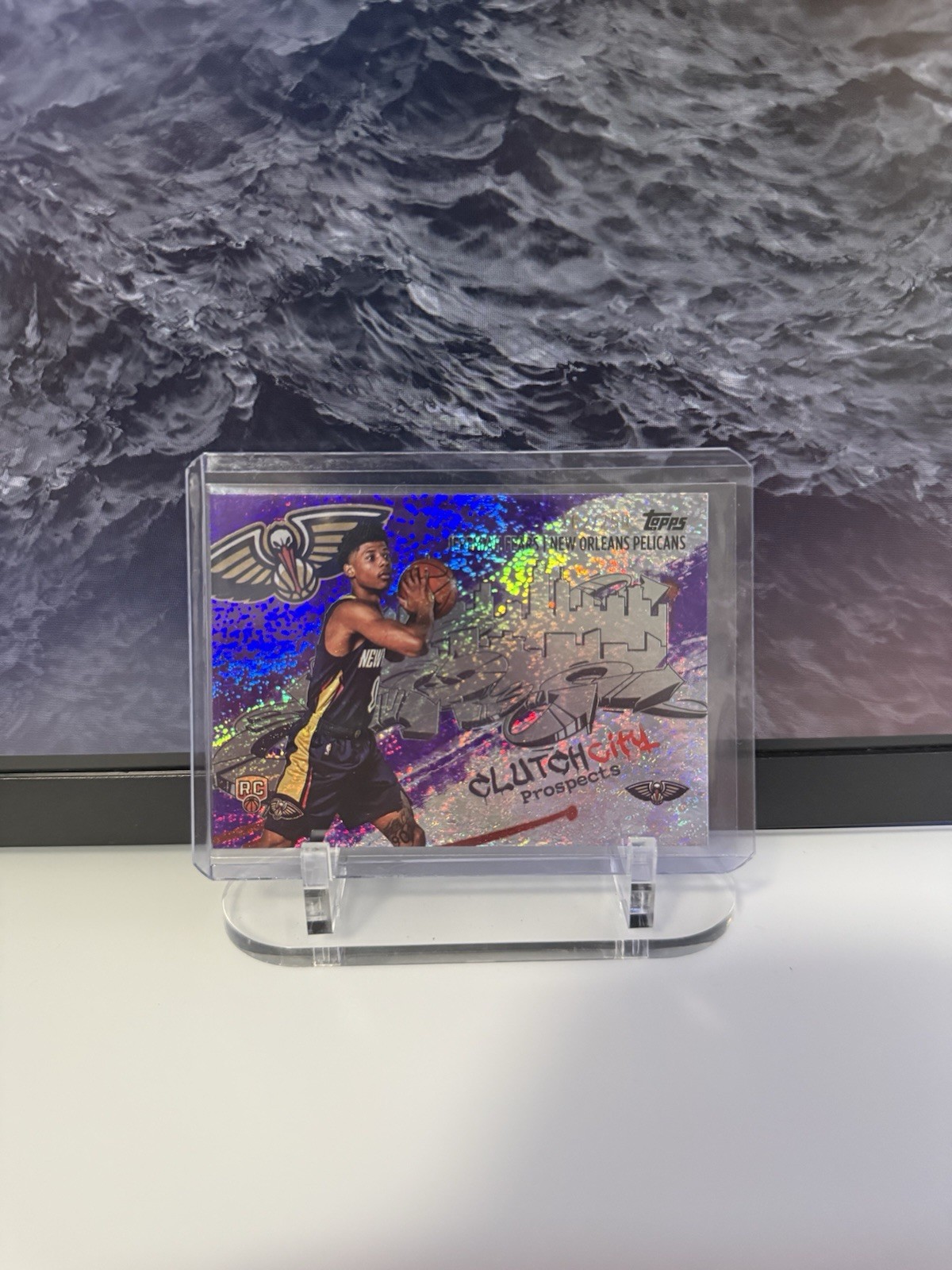 PELICANS JEREMIAH FEARS RC PURPLE SPARKLE HOLO 2025-26 Topps CLUTCH CITY SP /250