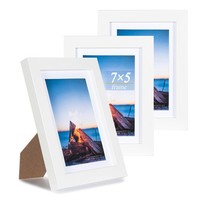 Bilderrahmen Set Weiß MDF Acrylglas Wandmontage Tischplatte 3Er Set 13X18Cm