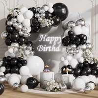 Luftballon Girlande Schwarz Bogen, 155 StüCk Luftballons Latex Ballons FüR Gebur
