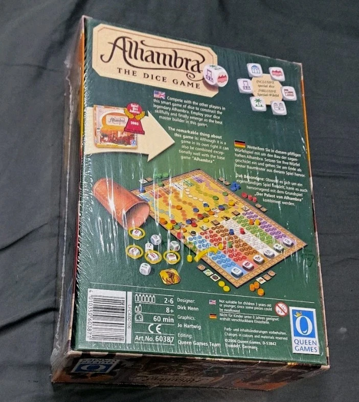 Alhambra the Dice Game Queen Games Dirk Henn English/German Brand New Smoke-free - Image 2 of 2