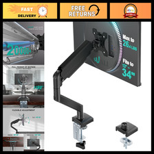 Adjustable Single Monitor Mount for 13-34" Screens, VESA 75/100mm, Desk Stand