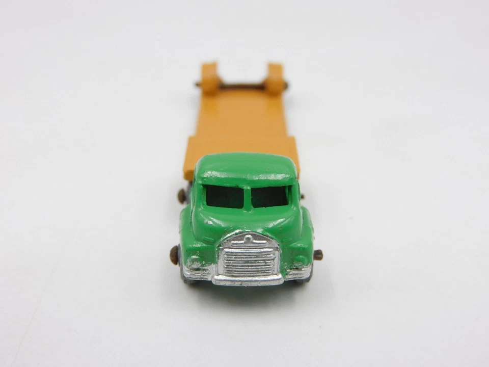 Lesney Matchbox 27A Bedford Low Loader light green 78mm MW B type box diecast - Immagine 4 di 4