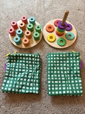 Lovevery Flexible Wooden 12 Ring Stacker  Peg Board Montessori Toy