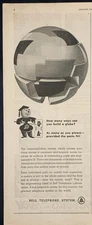 Magazine Ad* - 1945 - AT&T / Bell System - World War II - build a globe
