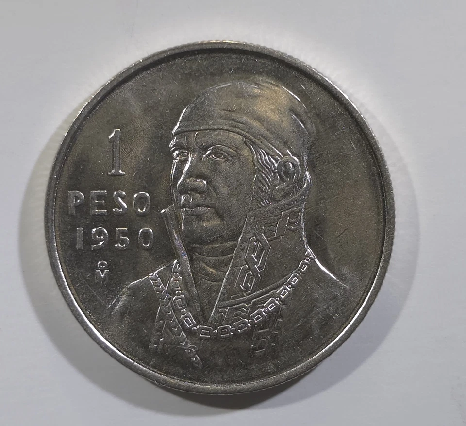 México 1950 Mo. Peso Jose Maria Morelos GEM BU KM# 457 Foto 4 de 4