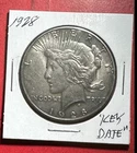 1928 US Peace SILVER Dollar! THE KEY DATE! "Philadelphia Mint" Choice AU Details