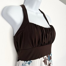 Speechless Floral Brown Fairy Midi Dress Medium Whimsy Asymmetric Sheer Lined