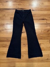 EXPRESS Bell Flare High Rise Stretch Blue Denim Jeans Women Size 8R Fits 30 x 32