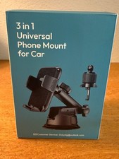 Car Phone Holder Mount, Military-Grade Suction  Super Sturdy Base 3 in 1 Univ