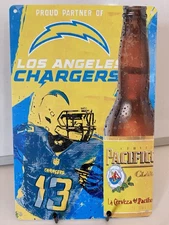 Pacifico Cerveza Beer Los Angeles Chargers  Metal Sign - San Diego NFL