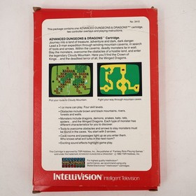 Vintage Mattel Intellivision Advanced Dungeons & Dragons Game Cartridge Box 1982