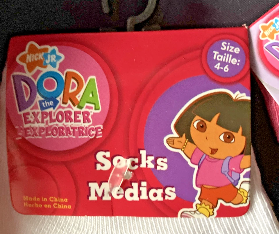 12 Pairs DORA The Explorer Socks Medias 4-6 Multicolor Nickelodeon - Image 4 of 4