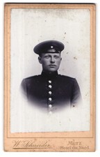Photo W. Schneider, Metz, Steinweg 4, portrait of soldier with uniformütze