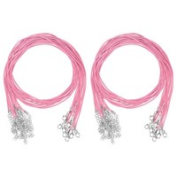 "20Er Pack 24\" Wachsband FüR Halskette, 1,5Mm Armband FüR Hummerschloss [Rosa]"