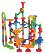 lupilu Kugelbahn Murmelbahn 120 Teile + 20 Glaskugeln Spielzeug Trichter Mühlen