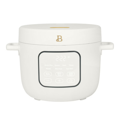Beautiful 14-Cup Cooked,6-Cups Uncooked Electric Rice & Grain Cooker,White Icing