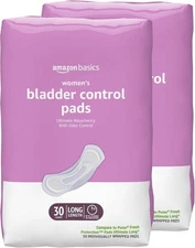 Amazon Basics Women's Bladder Control Pads - Ultimate Long - 60 Ct