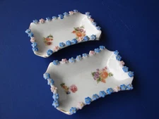 Pair Vintage Pauls Gifts Germany Porcelain China Ash Tray Unused