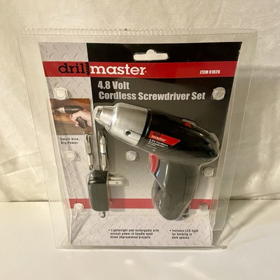 #ad Drill Master Cordless Screwdriver Set 4.8 Volt Rechargeable Lightweight New $19.99