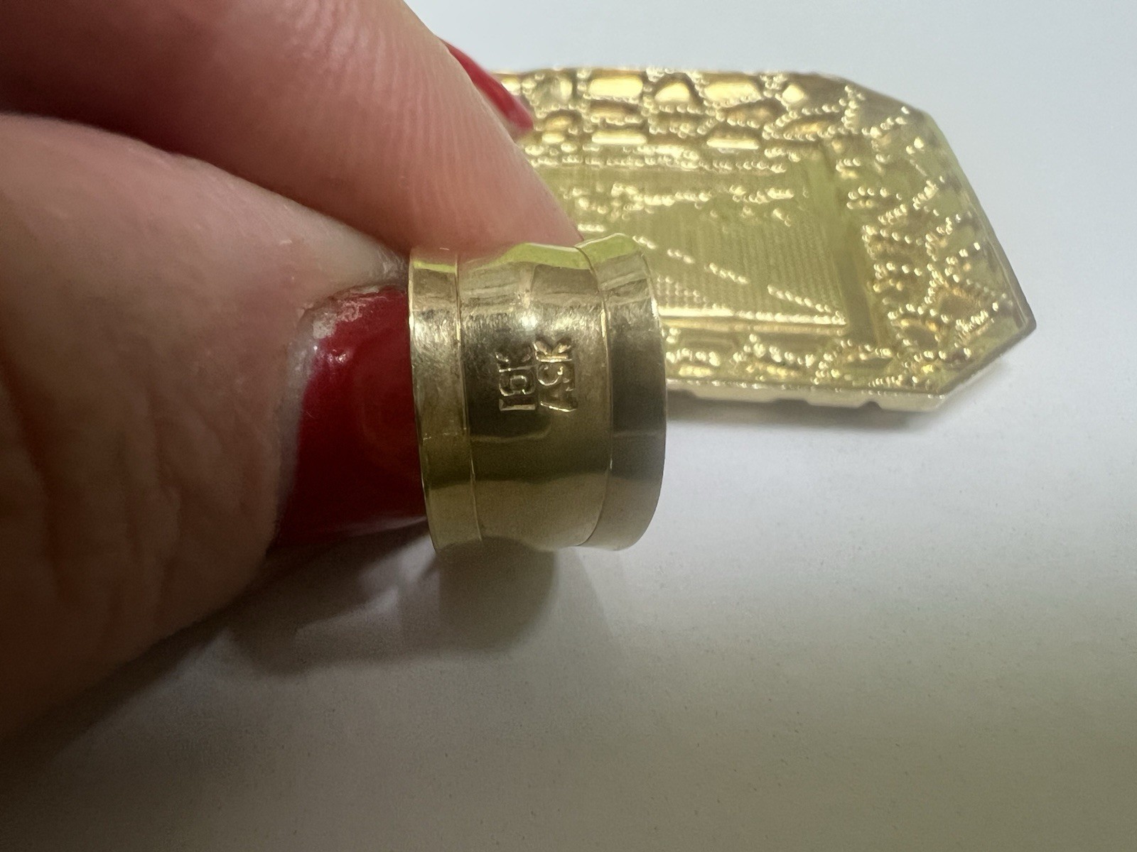 Rectangle Last Supper Textured Nugget  Pendant Re… - image 11