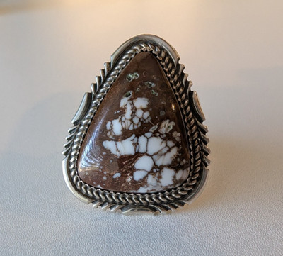 Wilson Begay Sterling Silver Wild Horse Jasper Ring Native American Size 7 17.7g