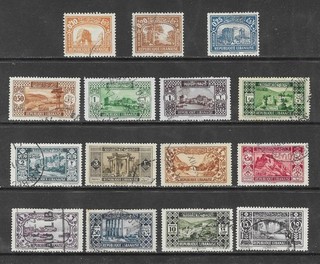 Lebanon stamps 1930 35 Sc# 114/131 U/F/VF