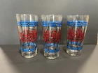 Set of 3 Vintage Pepsi Cola Glasses 1970's Tiffany Style-Stained Glass 16 oz.