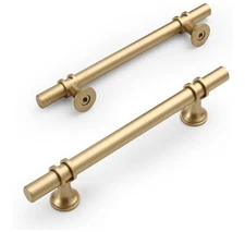 New Amerdeco 9 Pack Matte Brushed Gold Cabinet Handles Pulls 7.5” Hole  Center