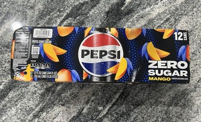 Pepsi Mango ZERO Limited Edition UNOPEN 12 Pack Cans USA American Collector Only