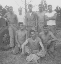 1950s Shirtless Handsome Soldiers Group Portrait Smiling Korea Sexy Friends