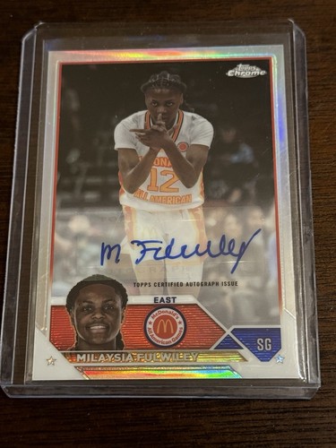 2023 Topps Chrome McDonalds AA Basketball Milaysia Fulwiley Autograph Card - Bild 3 von 6