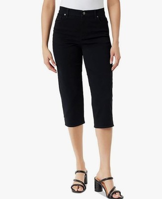 Size 4 - Gloria Vanderbilt Women's Amanda High-Rise Black Capri Jeans